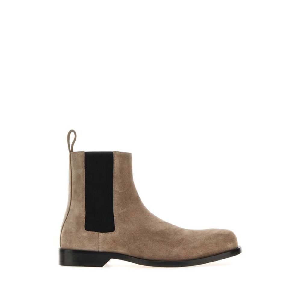 Loewe Men Dove Grey Suede Bobine Chelsea  Ankle Boots